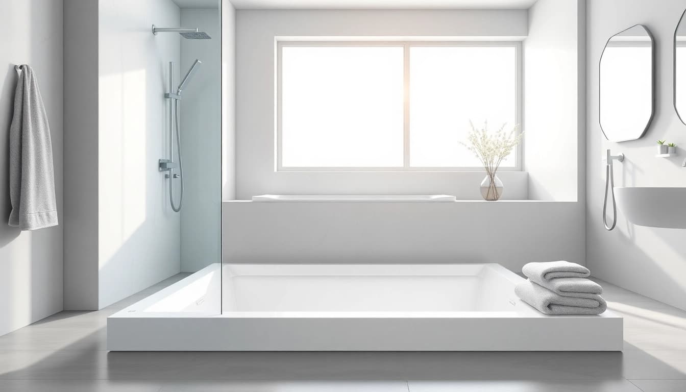 Install a sleek shower base shower in a modern bathroom for luxury and comfort