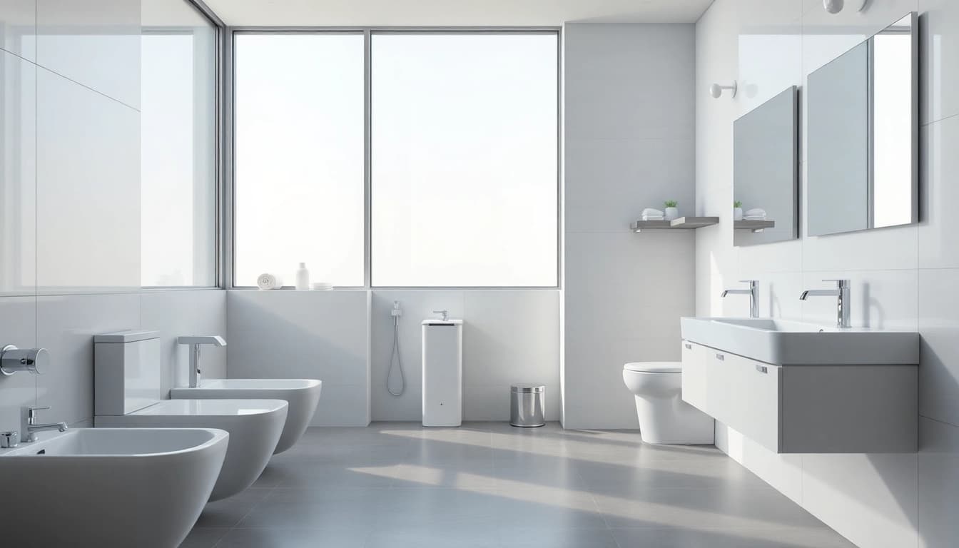 Sonni Sanitär: Modernes Badezimmer-Design mit stilvollen Armaturen und eleganten Details.