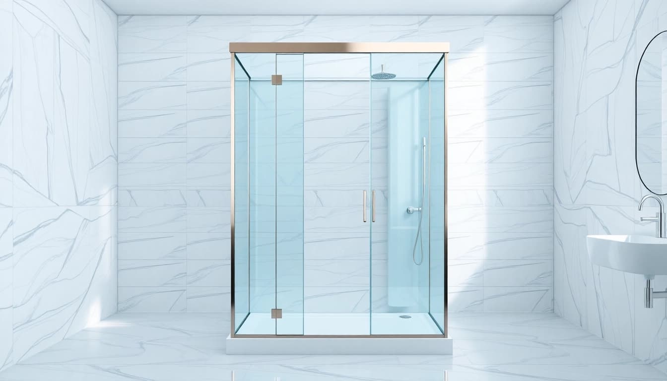 Moderne duschkabine 80x80 in stilvollem Badezimmer mit elegantem Design.