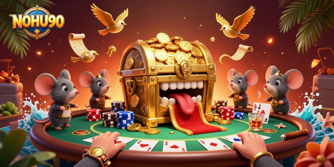 Experience thrilling gameplay at NOHU90 with a vibrant 3D representation of excitement and riches.
