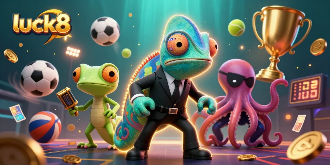 Bet on luck8 with our thrilling 3D illustration featuring exciting sports elements in action.