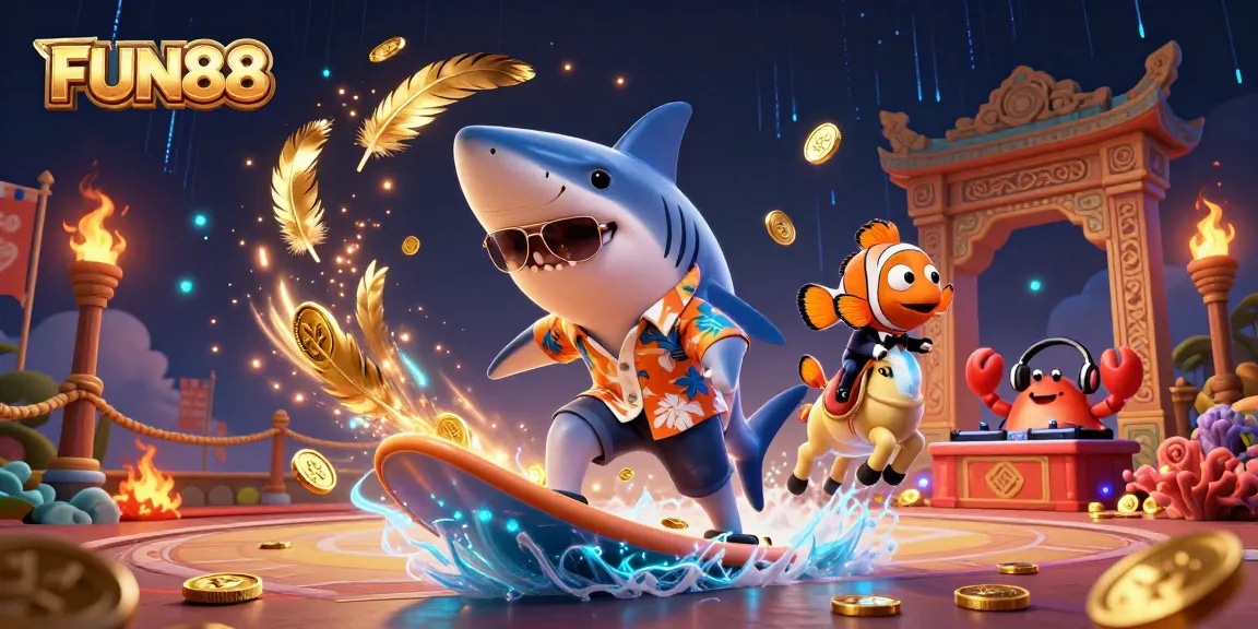 Experience the excitement of FUN88 through thrilling gold coin waves and vibrant casino vibes.