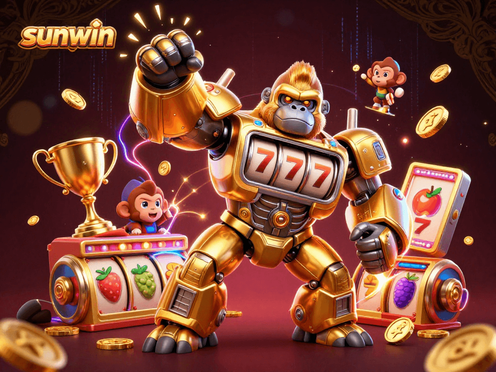 Sunwin transforms the gaming experience with a dynamic golden gorilla mech and exciting slot activities.