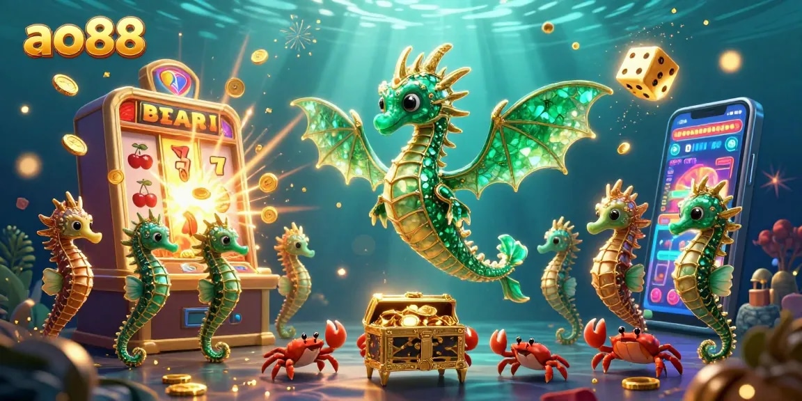 Experience thrilling gameplay at ao88 with a vibrant digital casino scene filled with animated characters and jackpot excitement.