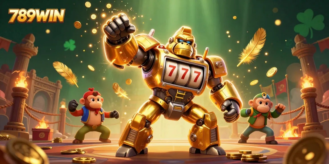 Experience the excitement of winning at 789WIN with a thrilling 3D casino scene bursting with action.
