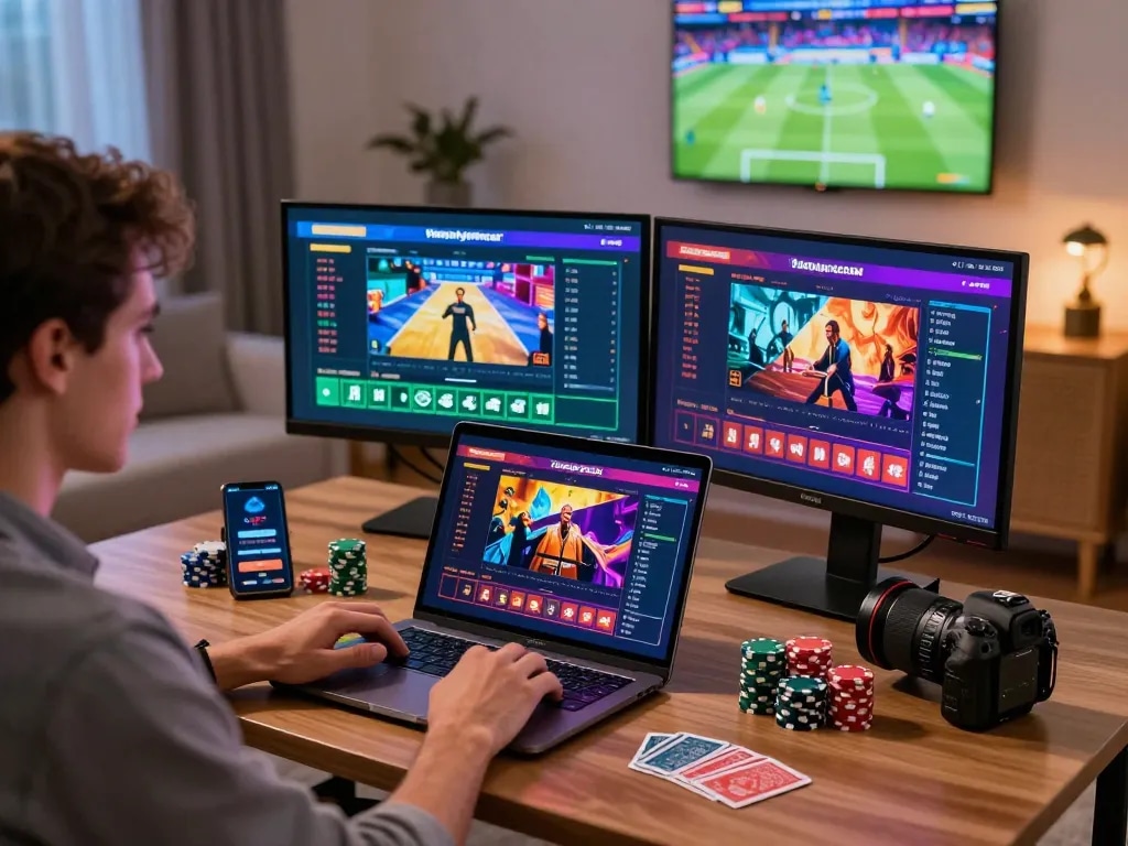Immersive online betting environment showcasing Onbet.com with live games and betting odds.