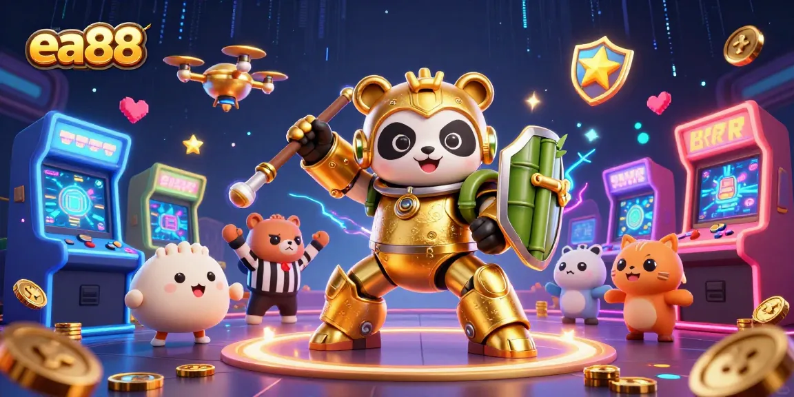 Engage in thrilling gaming action at ea88 with vibrant arcade elements and dynamic characters.