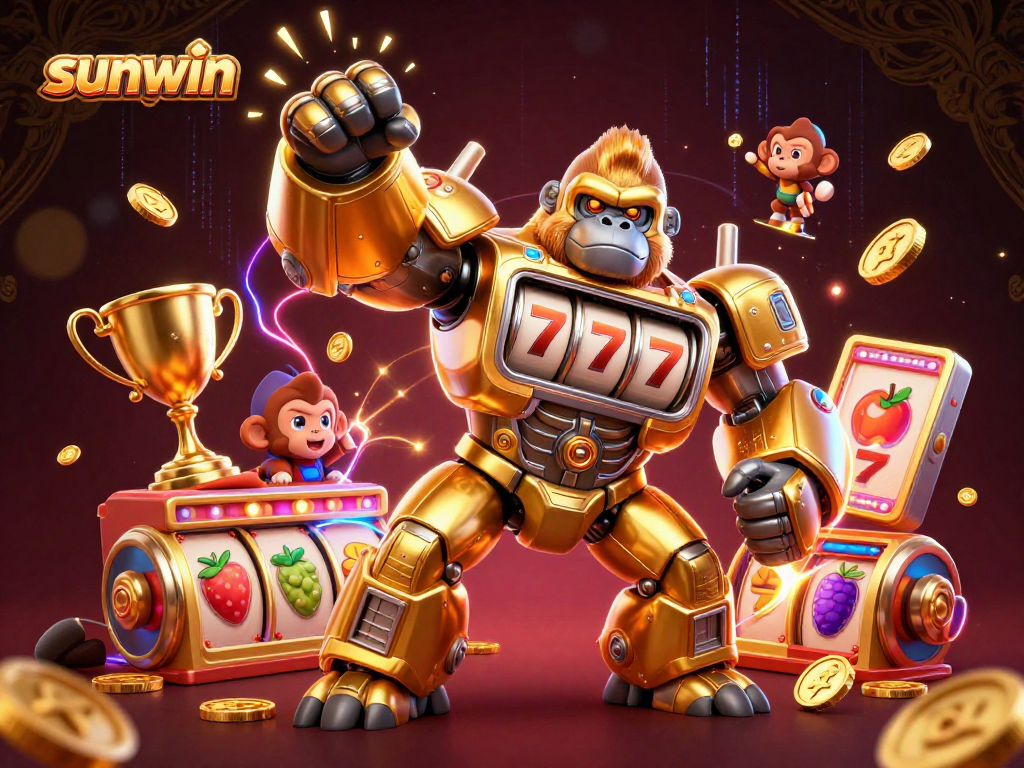Sunwin transforms the gaming experience with a dynamic golden gorilla mech and exciting slot activities.
