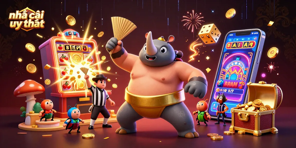 Join house edges at nhà cái uy tín, with a 3D illustration featuring a beetle champion in action.
