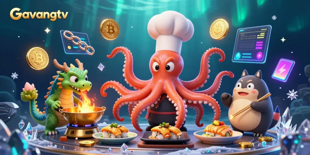 Experience interactive gaming with Gavangtv's vibrant casino scene featuring dynamic characters and crypto elements.