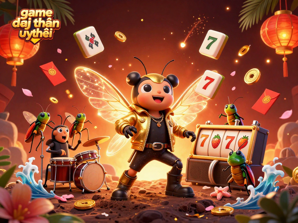 Engage in thrilling gameplay with game đổi thưởng uy tín, showcasing vibrant casino elements in a colorful festival scene.