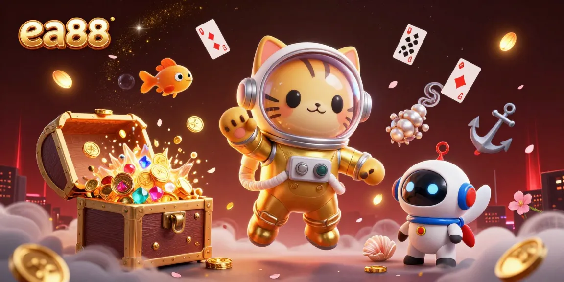 Experience high-stakes gaming action with ea88's cosmic casino adventure featuring vibrant 3D characters.