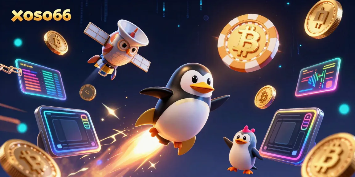 Engage with xoso66 through vibrant 3D chart displays and golden coins in a casino space theme.