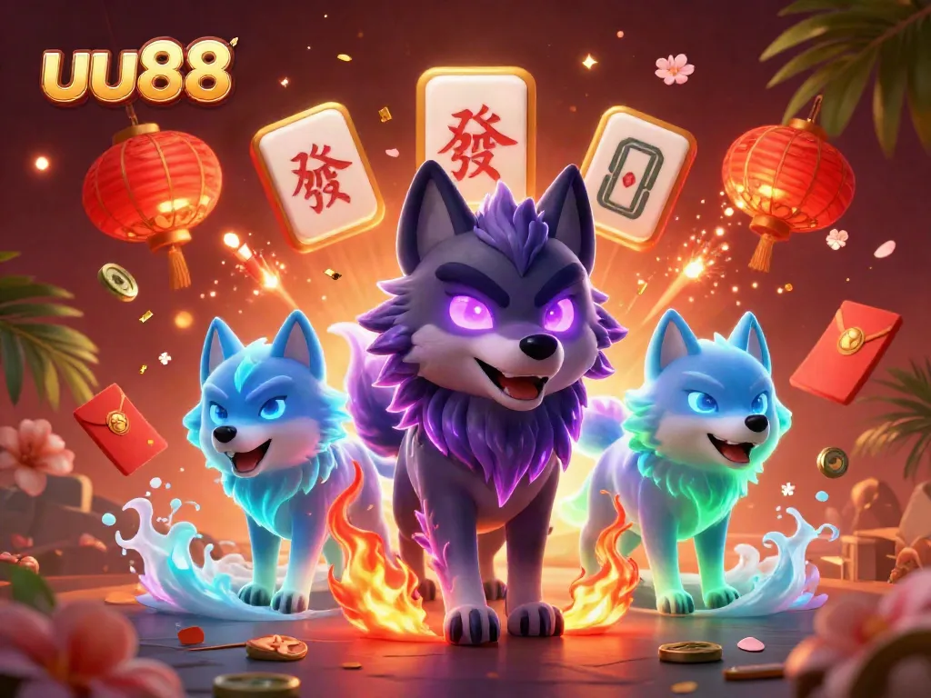 Engage in thrilling gaming adventures with uu88's enchanting 3D casino illustration capturing vibrant spirit elements and rich game motifs.