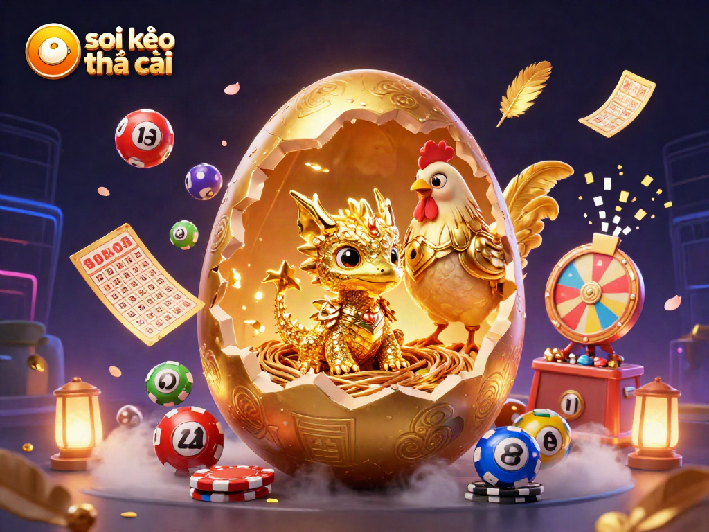 Engage with soi kèo nhà cái in a vibrant and detailed 3D illustration showcasing a golden dragon and casino elements.