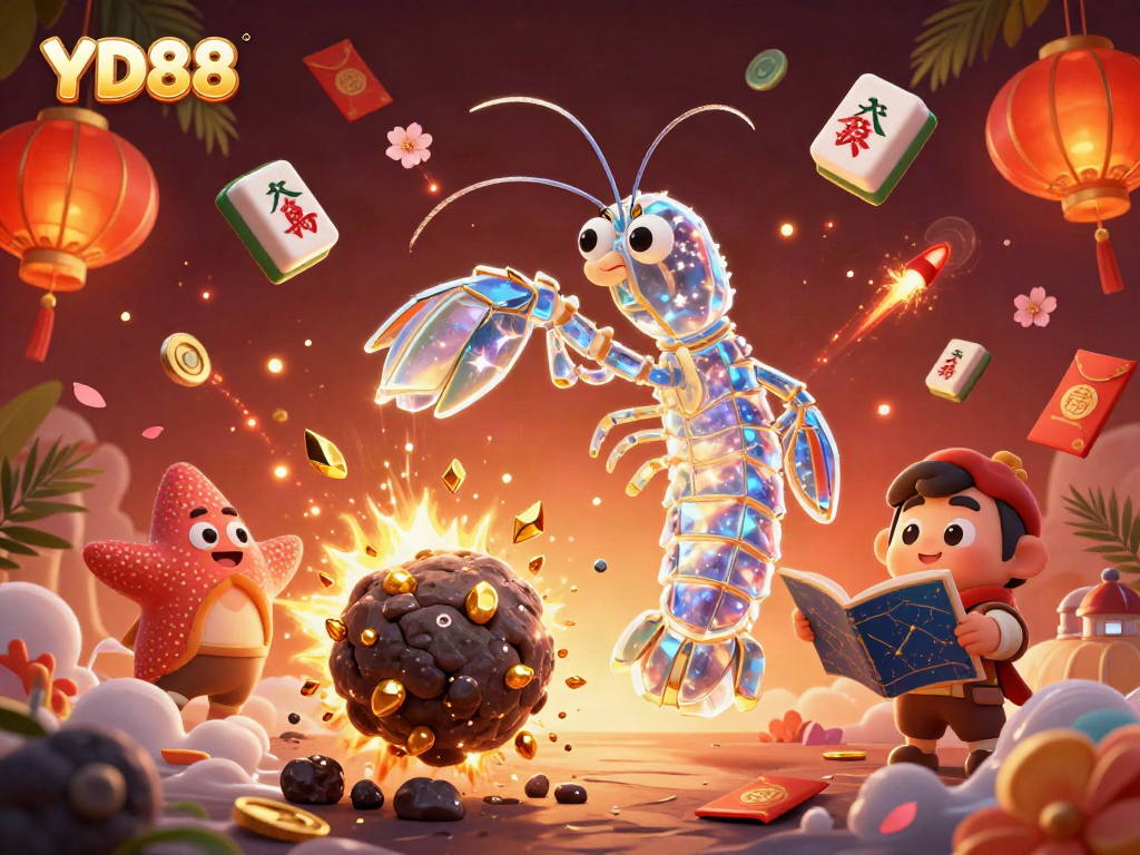 Experience explosive gameplay at YD88 with a galactic samurai mantis shrimp showcasing casino excitement.