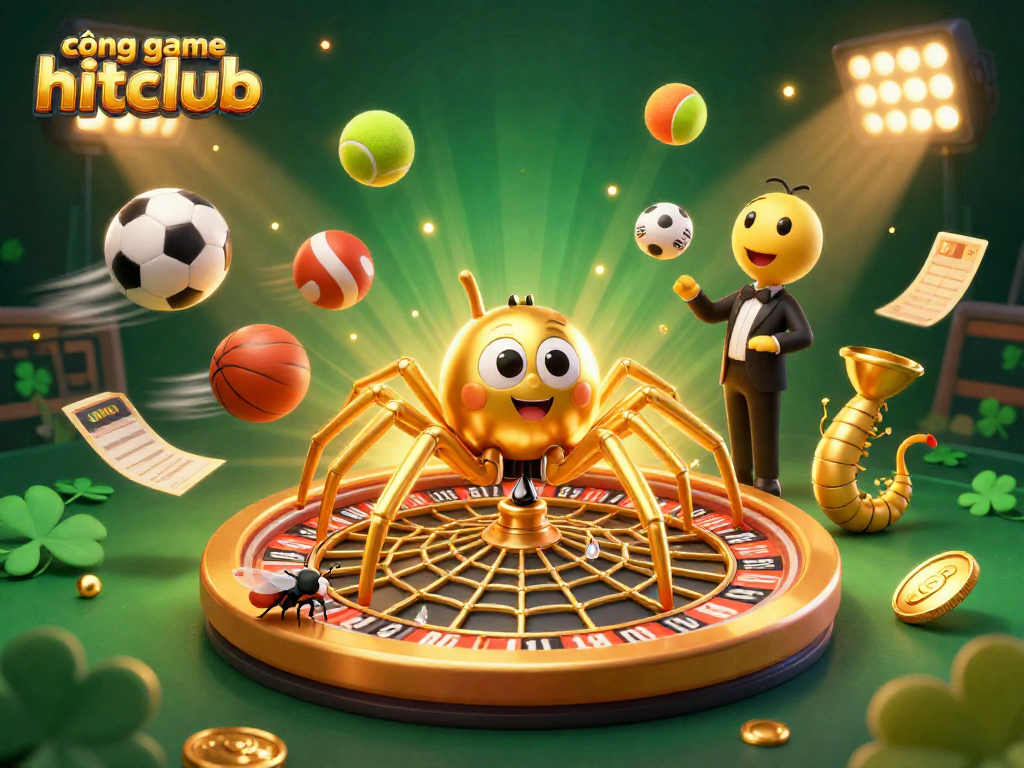 Experience thrilling action at cổng game hitclub with a dramatic roulette wheel and dynamic sports elements.