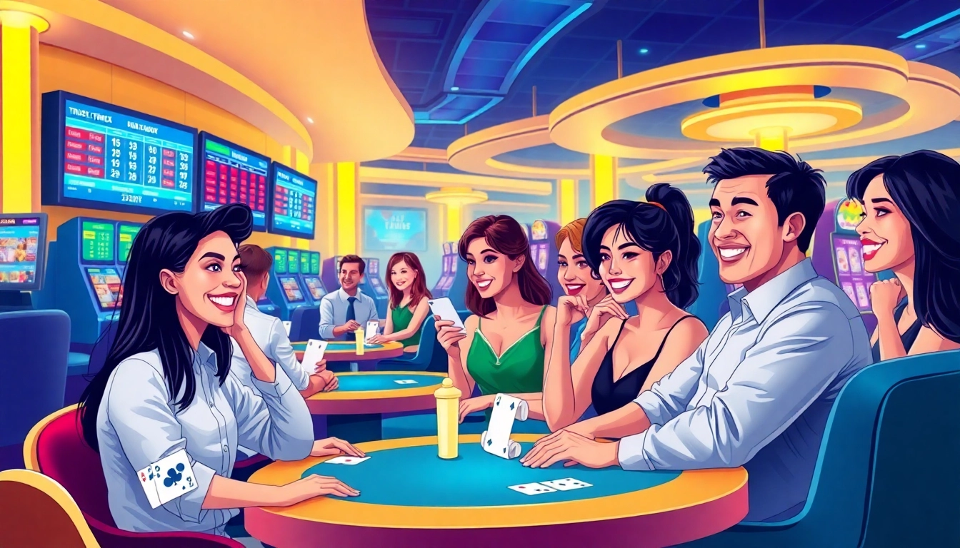 Enjoy thrilling gaming experiences at ev88win.live with vibrant casino scenes.