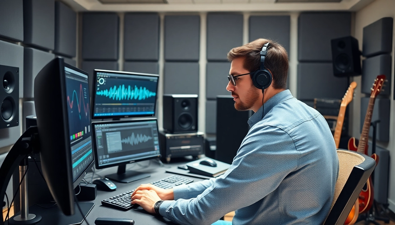 Engage in online audio mastering with a skilled engineer in a bright studio setting.