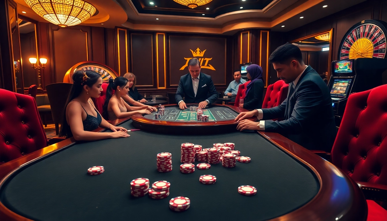 Engage in high-stakes poker at a luxurious casino table, embodying the excitement of vào lưới with vibrant chips and professional ambiance.