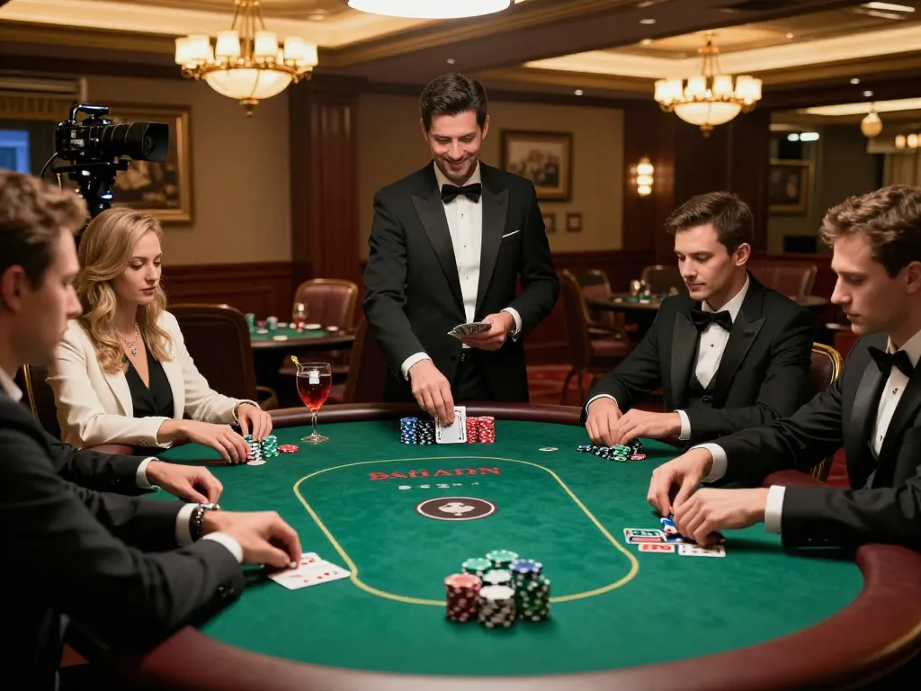 hitclub poker players strategizing in a high-stakes game at a luxurious casino