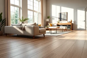 Discover luxury vinyl flooring near me in a cozy, modern home interior with natural light.