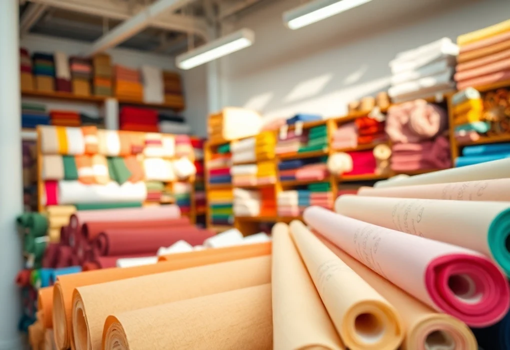 Bekijk goedkope katoen stoffen in een creatief warenhuis.