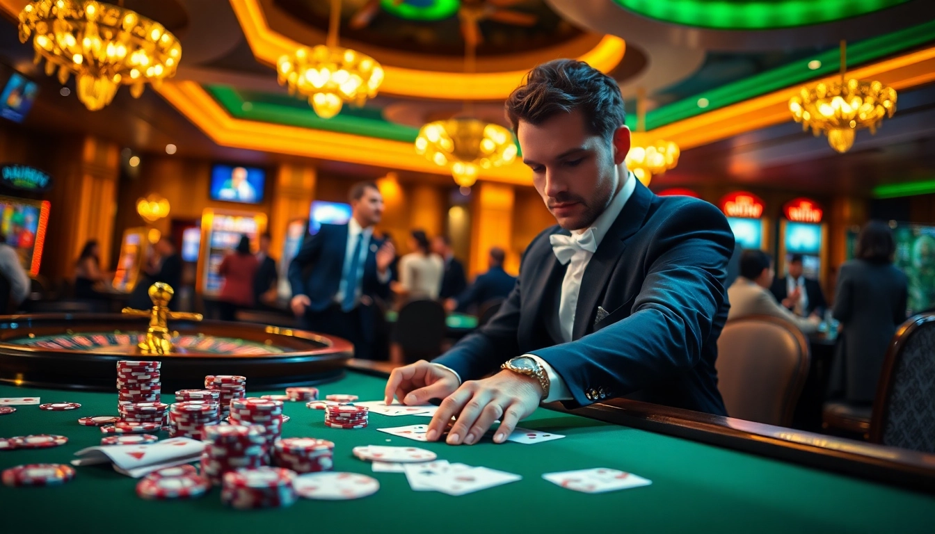 Experience the thrill of winning at kuwin. com with an exciting casino scene featuring poker chips and roulette.