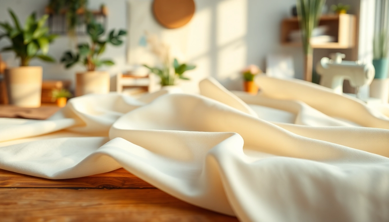 Viscose stof met elegant draperen op een houten tafel, perfect voor mode en interieur.