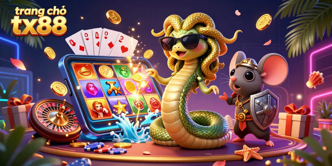 Experience vibrant gaming action on trang chủ tx88 with captivating characters and immersive casino elements.