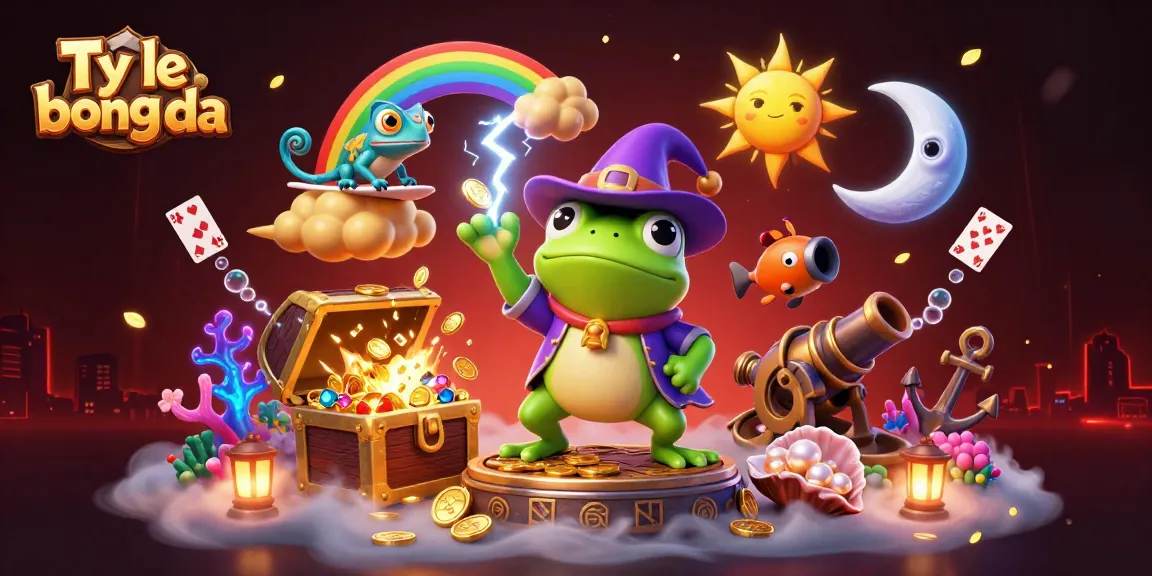 Engage in the excitement of Ty le bong da with a vibrant 3D scene featuring fantasy elements and dynamic characters.