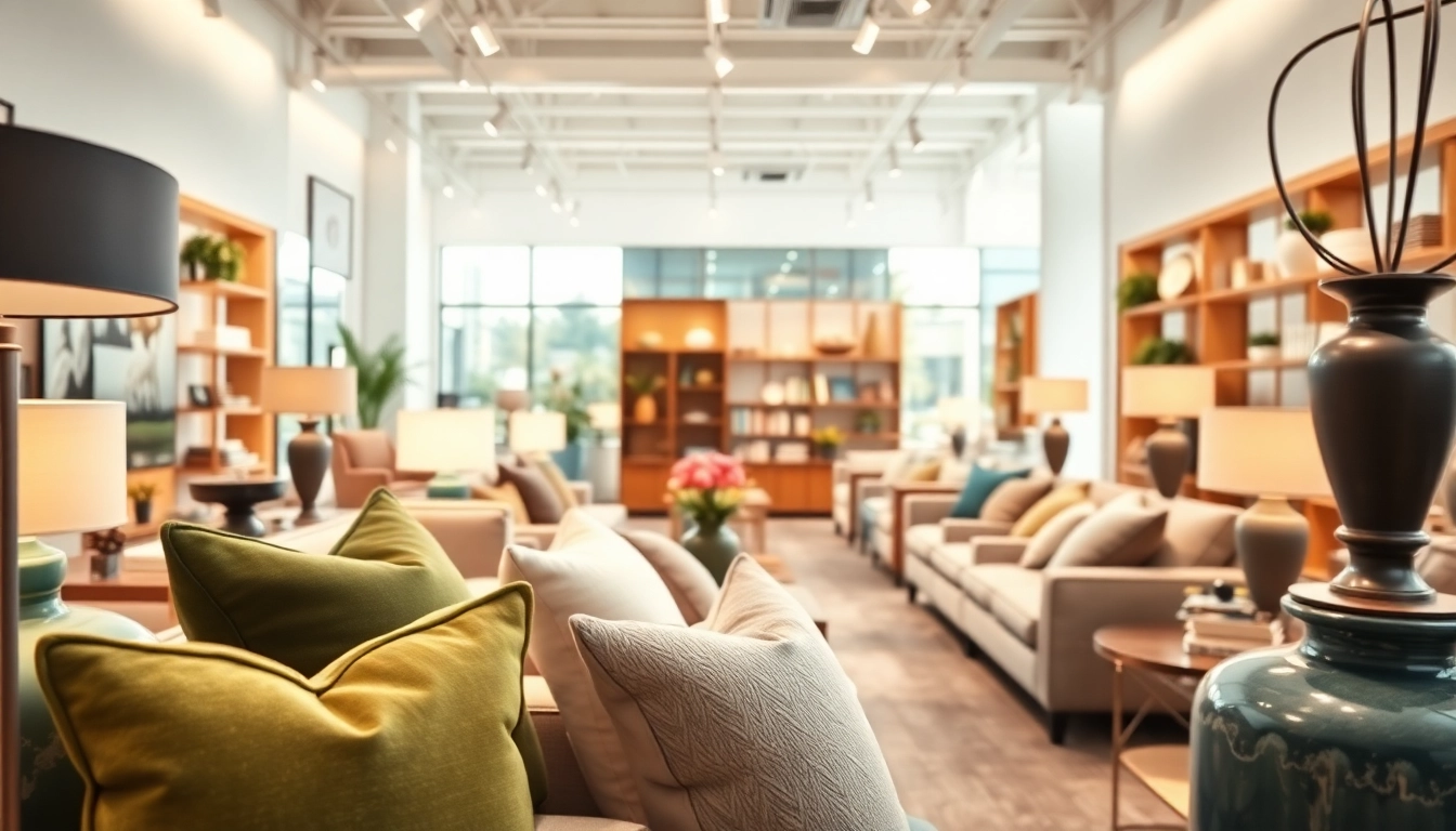 Furniture Accessories Supplier elegantly displaying premium accessories in a modern showroom.