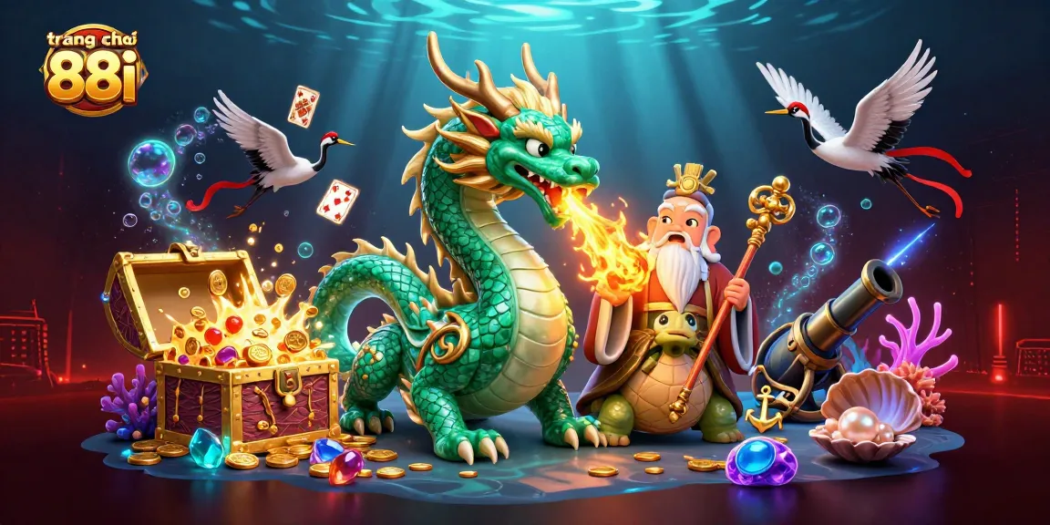 Experience the thrill of gaming with a vibrant depiction of casino elements at trang chủ 88i featuring dragon and sea motifs.