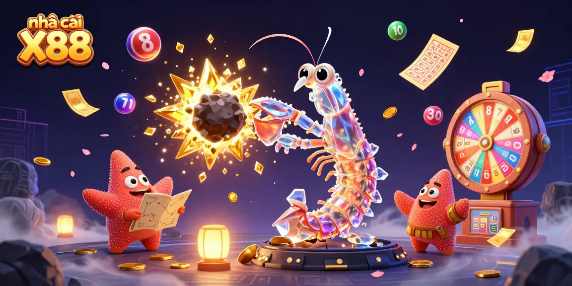 Experience exciting gameplay at nhà cái X88 with vibrant lottery balls and casino elements.