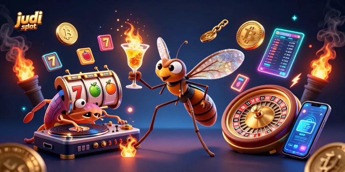 Experience thrilling judi slot action with vibrant visuals of a casino-themed scene featuring unique characters and elements.