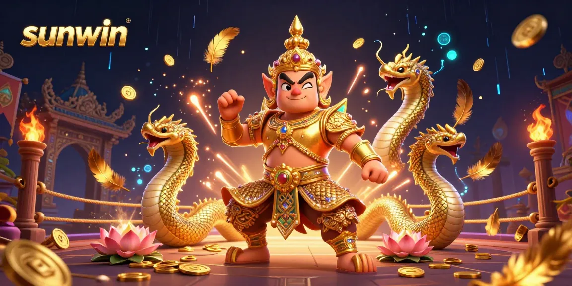 Experience thrilling gameplay with sunwin's vibrant 3D casino illustration featuring mythical guardians.
