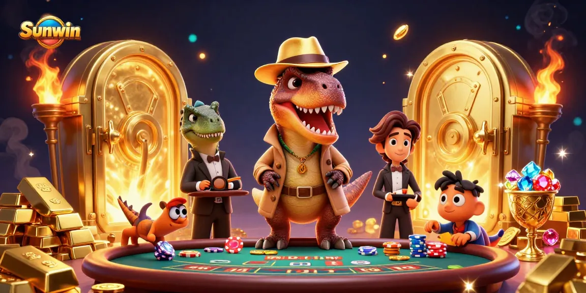 Experience thrilling wins at Sunwin with a card counting velociraptor at a blackjack table!
