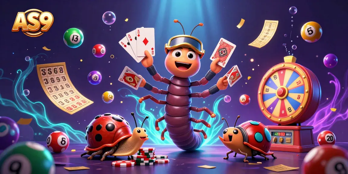 Experience AS9 with a vibrant 3D illustration of gambling excitement.