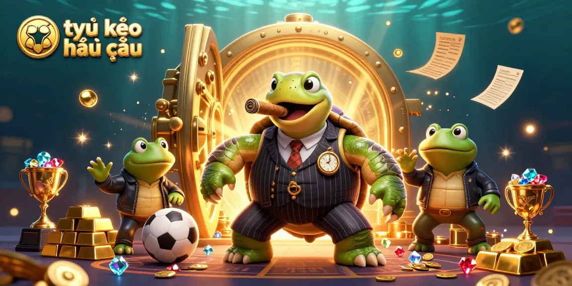 Engage with tỷ lệ kèo nhà cái featuring a massive snapping turtle in a vintage suit among vibrant casino elements