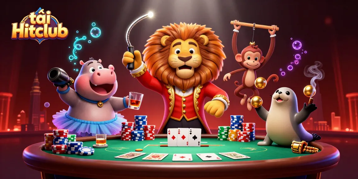 Experience excitement and play with tải Hitclub in this vibrant casino-themed illustration.