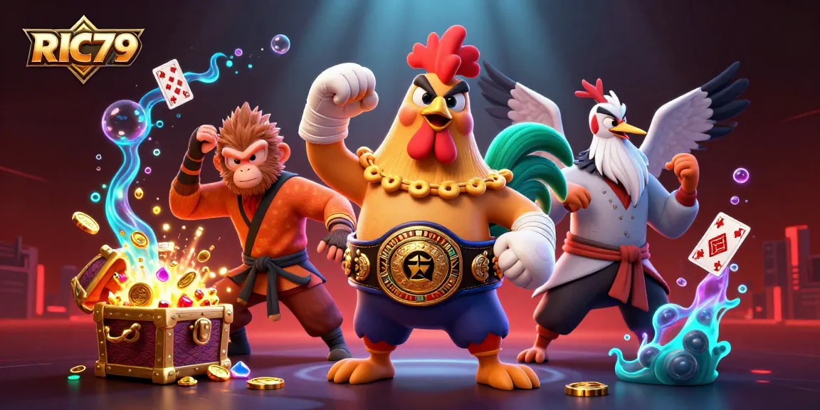 Engage with immersive RIC79 casino experience through a vibrant, detailed 3D illustration.