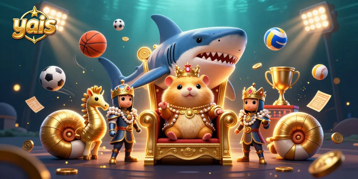 Engage with yais' vibrant casino world, featuring a golden hamster king and dynamic betting elements.