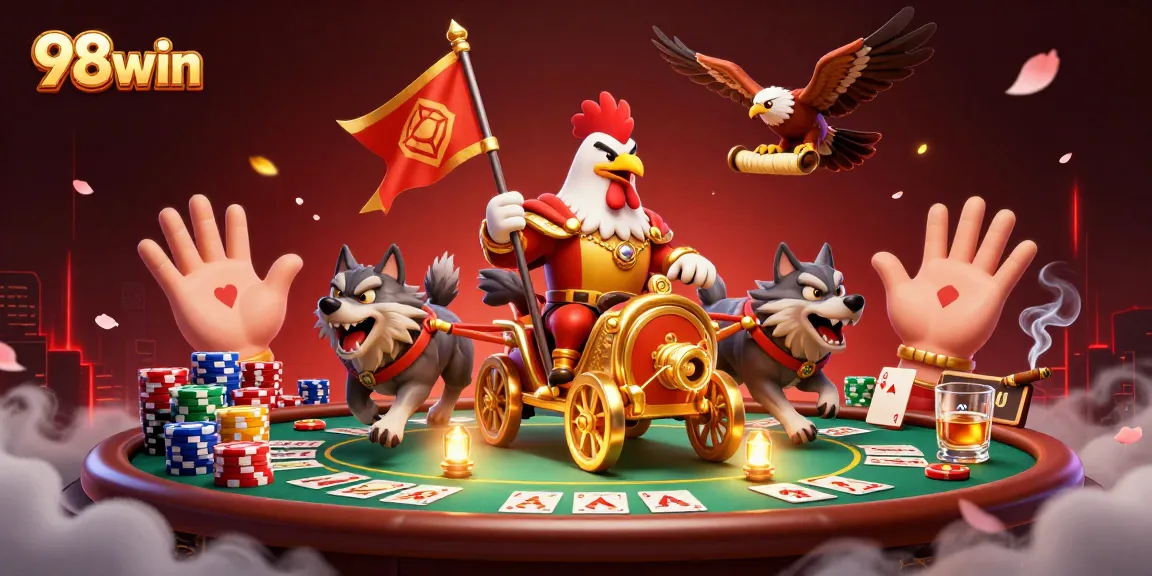 Experience thrilling games at 98win with adventurous rooster warlord and vibrant casino action.